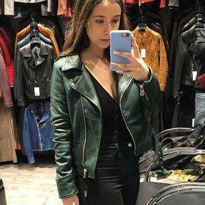 Dark Green Leather Jacket